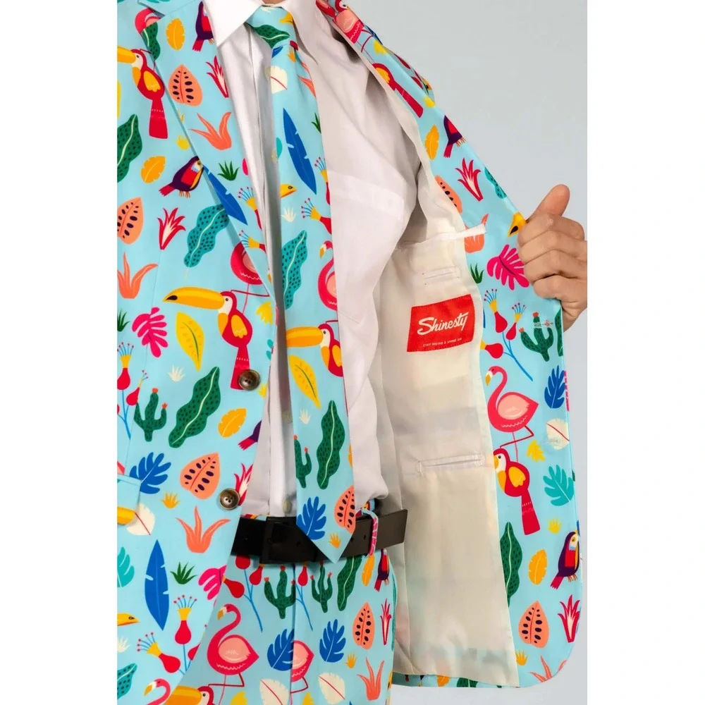 Shinesty Birds Of‎ Paradise Tropical Bird Suit Blazer Size 40 New With Tags
